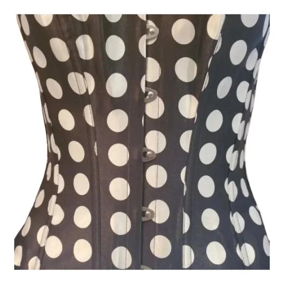 Black with White Polka Dot Corset - Picture 5 of 8